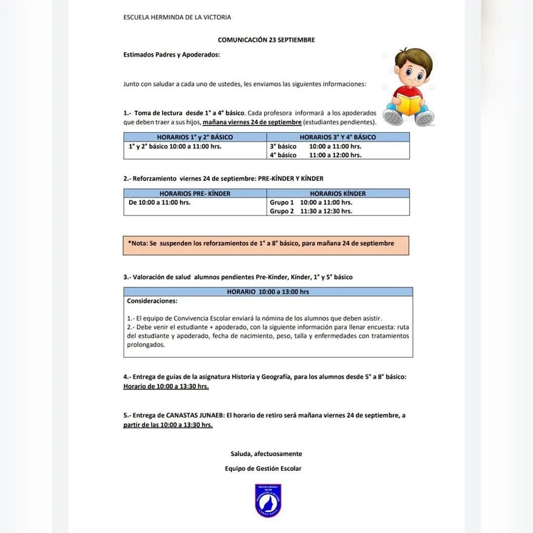 En este momento estás viendo Comunicación 23 de septiembre