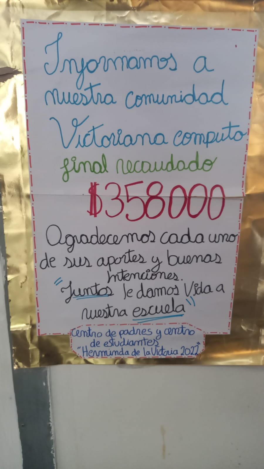 En este momento estás viendo Estimada comunidad, compartimos con ustedes lo recaudado el día viernes 06 de mayo en la actividad realizada por el centro de padres y alumnos.Que tengan todos un buen día 